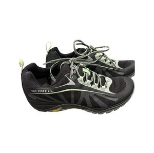 Merrell hiking shoes black paradise green & black worn only once 9.5